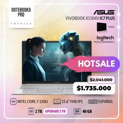 ASUS VIVOBOOK X1504V PLUS - INTEL CORE 7-150U - SSD 1 TB - 40 GB RAM - 15.6" FHD IPS - 10 nucleos-Teclado Español