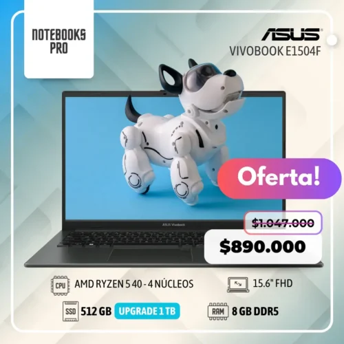 ASUS VIVOBOOK E1504F - AMD RYZEN 5 40 - SSD 512 GB - 8 GB RAM DDR5 - 15.6" FHD - 4 Núcleos