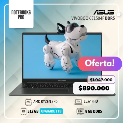 ASUS VIVOBOOK E1504F - AMD RYZEN 5 40 - SSD 512 GB - 8 GB RAM DDR5 - 15.6" FHD - 4 Núcleos