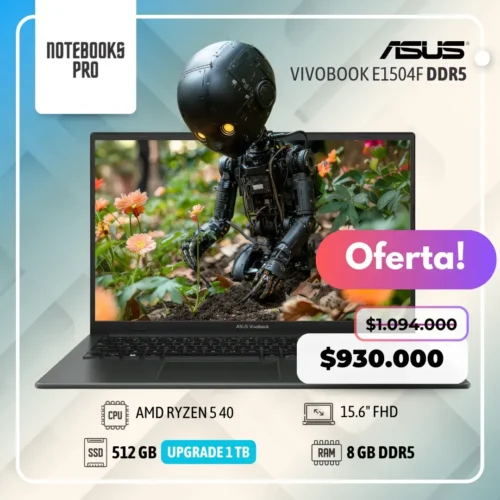 ASUS VIVOBOOK E1504F - AMD RYZEN 5 40 - SSD 512 GB - 8 GB RAM DDR5 - 15.6" FHD - 4 Núcleos