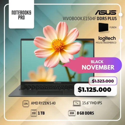 ASUS VIVOBOOK E1504F PLUS - AMD RYZEN 5 40 - SSD 1 TB - 8 GB RAM DDR5 - 15.6" FHD IPS - 4 Núcleos