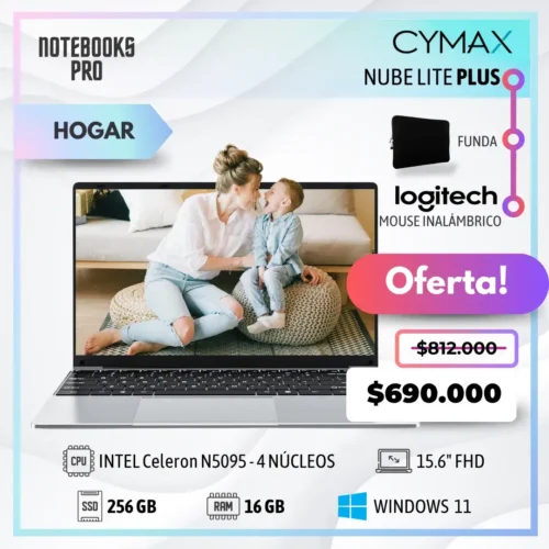 CYMAX NUBE LITE PLUS - Intel Celeron N5095 - 256 GB - 16GB RAM - 15.6" FHD