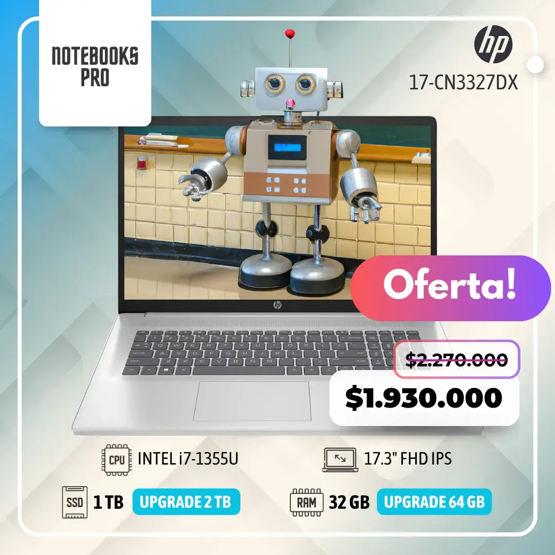 HP 17-CN3327DX - i7-1355U- SSD 1TB - 32GB RAM - 17.3" FHD IPS