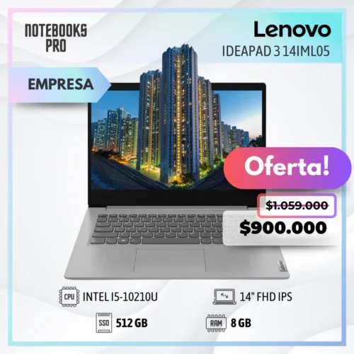 LENOVO IDEAPAD 3 14IML05 - i5-10210U - SSD 512 GB - 8 GB RAM - 14" FHD IPS