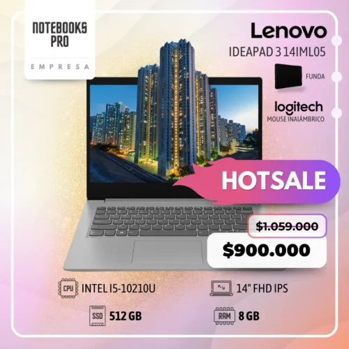 LENOVO IDEAPAD 3 14IML05 - i5-10210U - SSD 512 GB - 8 GB RAM - 14" FHD IPS