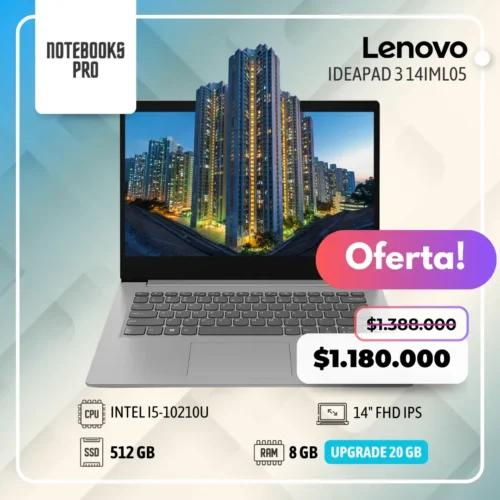 LENOVO IDEAPAD 3 14IML05 - i5-10210U - SSD 512 GB - 8 GB RAM - 14" FHD IPS