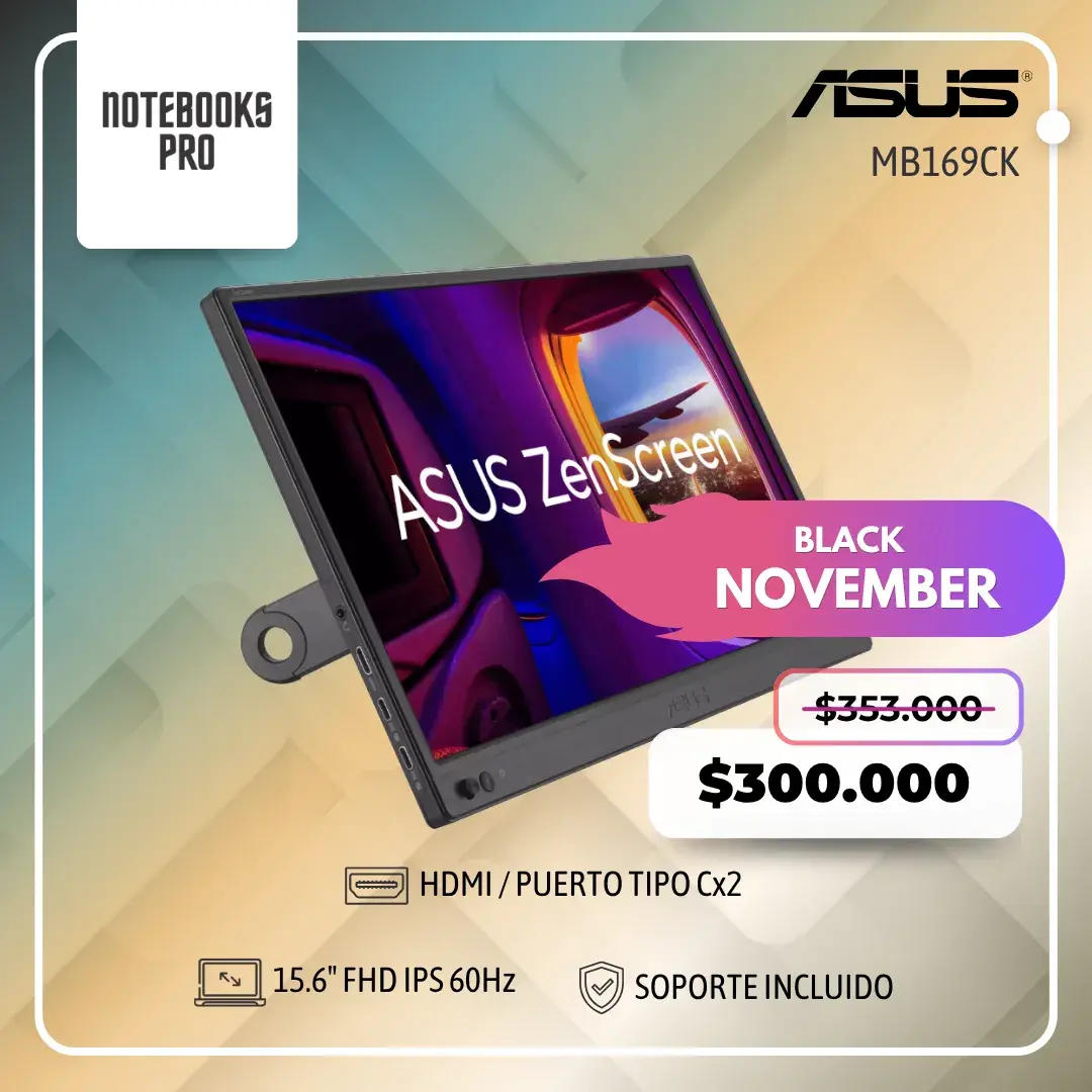 MONITOR ASUS ZENSCREEN MB169CK – 15.6″ FHD IPS 60Hz