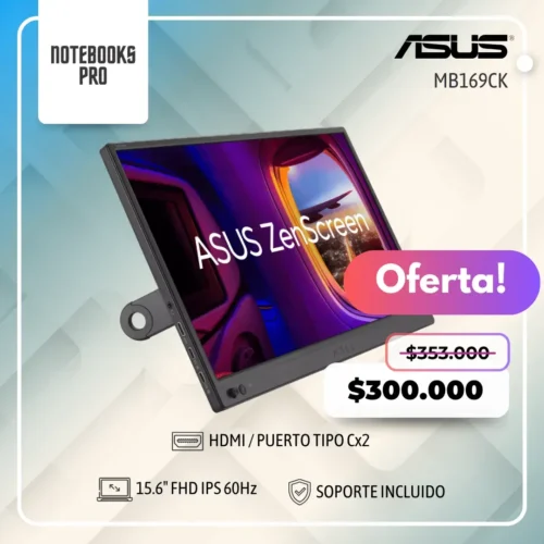 MONITOR ASUS ZENSCREEN MB169CK – 15.6″ FHD IPS 60Hz