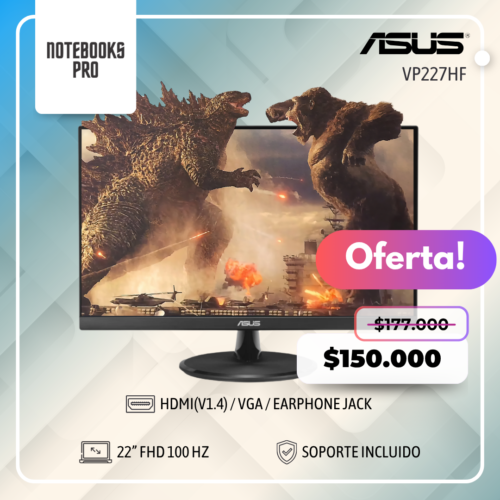MONITOR ASUS GAMING VP227HF- 22” FHD 100 HZ