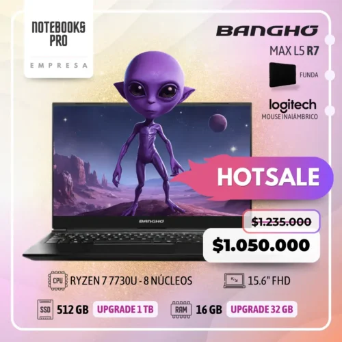 BANGHO MAX L5 - RYZEN 7 7730U - SSD 512 GB - 16 GB RAM - 15.6" FHD - 8 Núcleos