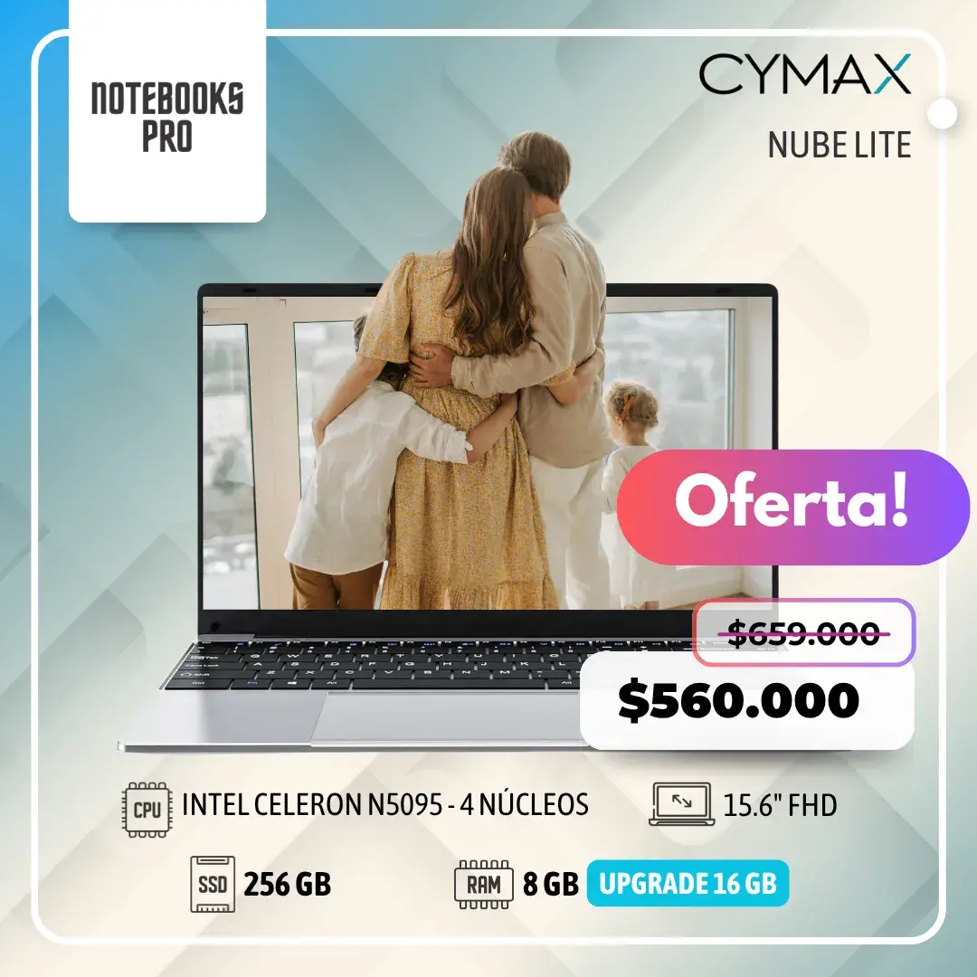 CYMAX NUBE LITE - Intel Celeron N5095 - 256 GB - 8GB RAM - 15.6" FHD