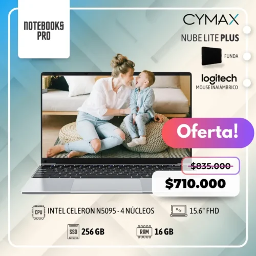 CYMAX NUBE LITE PLUS - Intel Celeron N5095 - 256 GB - 16GB RAM - 15.6" FHD