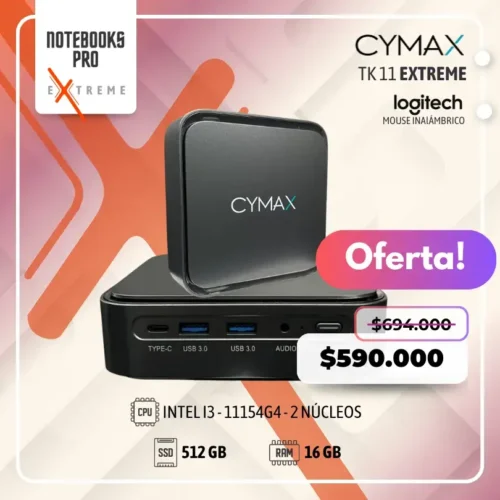 MINI PC CYMAX TK 11 EXTREME – I3 - 1115G4 – SSD 512 GB – 16 GB RAM – 2 Núcleos