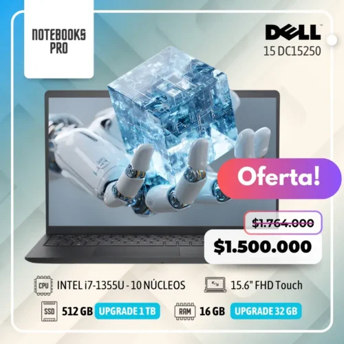 DELL 15 DC15250 - i7-1355U - 512 GB SSD - 16 GB RAM - 15.6" FHD Touch - 10 Núcleos