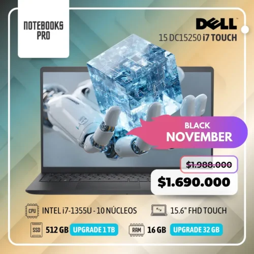 DELL 15 DC15250 - i7-1355U - 512 GB SSD - 16 GB RAM - 15.6" FHD Touch - 10 Núcleos