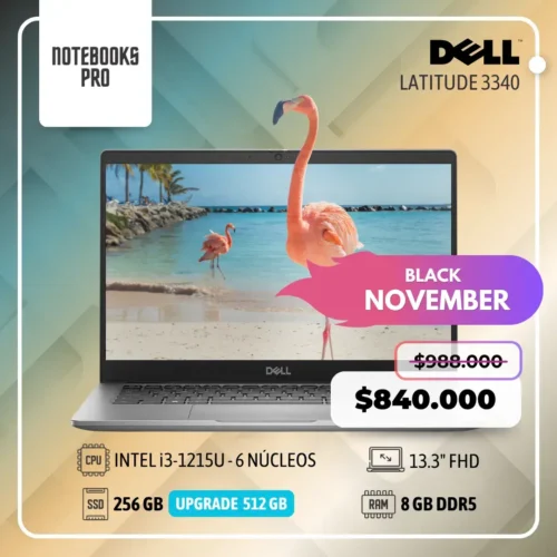 DELL LATITUDE 3340 - i3-1215U - SSD 256 GB - 8 GB RAM  DDR5 - 13.3" FHD- 6 nucleos
