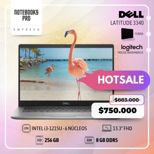 DELL LATITUDE 3340 - i3-1215U - SSD 256 GB - 8 GB RAM  DDR5 - 13.3" FHD- 6 nucleos