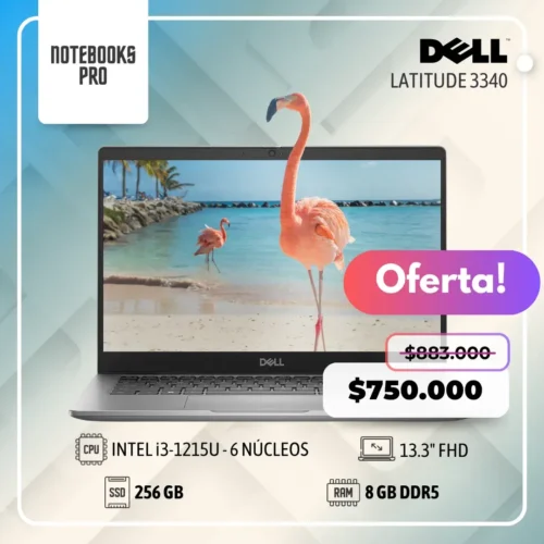 DELL LATITUDE 3340 - i3-1215U - SSD 256 GB - 8 GB RAM  DDR5 - 13.3" FHD- 6 nucleos