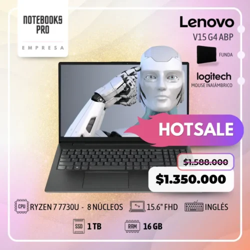 LENOVO V15 G4 ABP - RYZEN 7 7730U - SSD 1 TB - 16 GB - 15.6" FHD - 8 núcleos