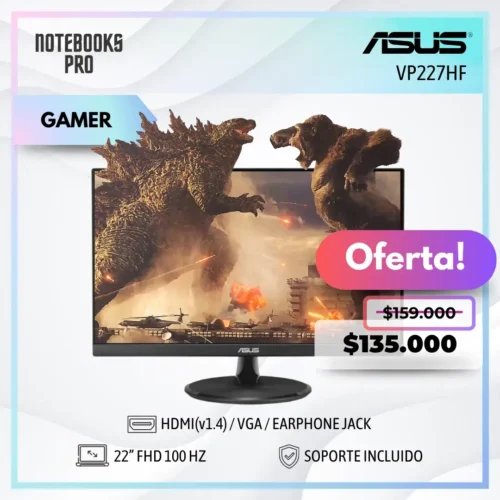 MONITOR ASUS GAMING VP227HF- 22” FHD 100 HZ
