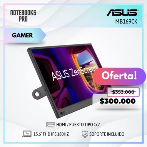 MONITOR ASUS ZENSCREEN MB169CK – 15.6″ FHD IPS 180HZ