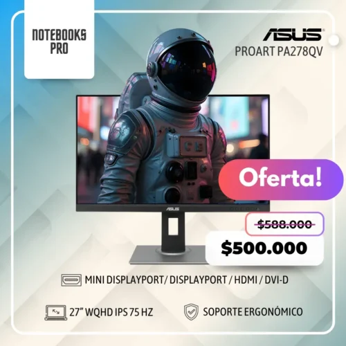 MONITOR ASUS PROART PA278QV- 27” WQHD IPS 75 HZ
