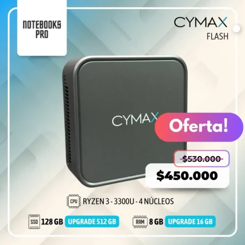 MINI PC CYMAX FLASH – RYZEN 3 - 3300U – SSD 128 GB – 8 GB RAM – 4 Núcleos