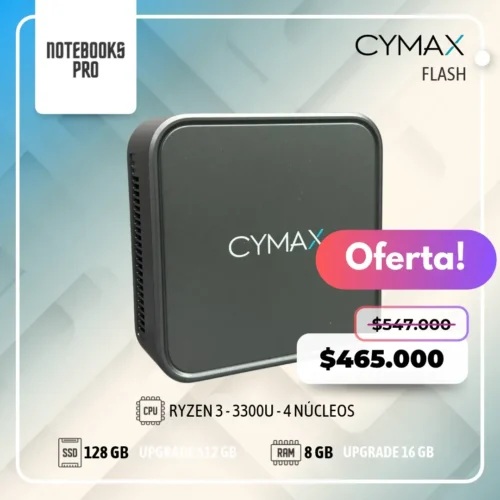 MINI PC CYMAX FLASH – RYZEN 3 - 3300U – SSD 128 GB – 8 GB RAM – 4 Núcleos