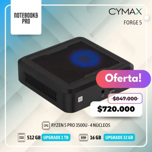 MINI PC CYMAX FORGE 5 - RYZEN 5 PRO 3500U - SSD 512 GB - 16 GB RAM - 4 Núcleos