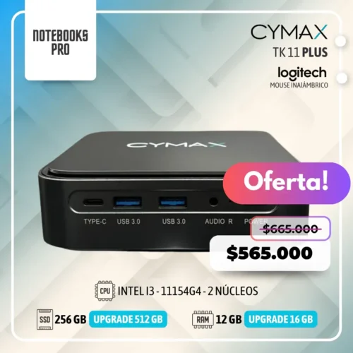 MINI PC CYMAX TK 11 PLUS – I3 - 1115G4 – SSD 256 GB – 12 GB RAM – 2 Núcleos