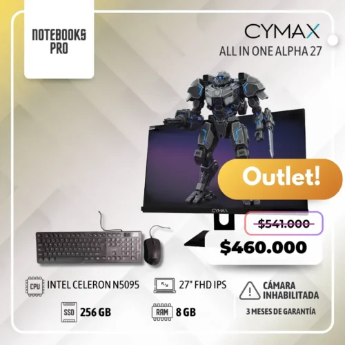 (OUTLET) CYMAX ALPHA N5095 27 ALL IN ONE - INTEL CELERON N5095 - SSD 256 GB - 8 GB RAM - 27" FHD IPS - 4 Núcleos