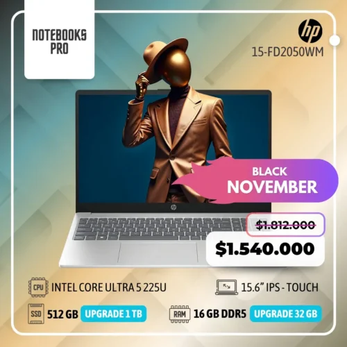 HP 15-FD2050WM - INTEL CORE ULTRA 5 225U - SSD 512 GB - 16 GB RAM DDR5 - 15.6” IPS - Touch - 12 Núcleos