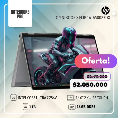 HP OMNIBOOK X FLIP 16- AS0023DX - INTEL CORE ULTRA 7 256V - SSD 1 TB - 16 GB RAM DDR5 - 16.0” 2 K + IPS Touch  - 8 Núcleos