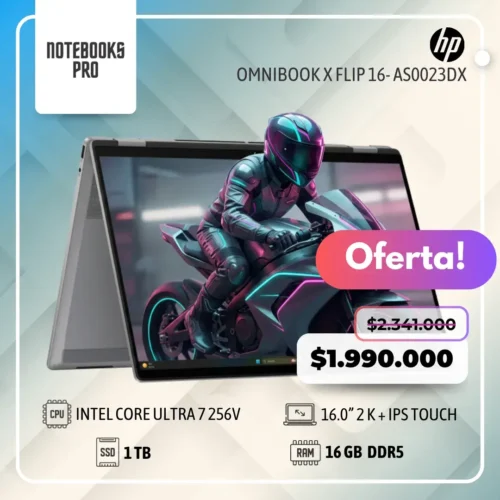 HP OMNIBOOK X FLIP 16- AS0023DX - INTEL CORE ULTRA 7 256V - SSD 1 TB - 16 GB RAM DDR5 - 16.0” 2 K + IPS Touch  - 8 Núcleos