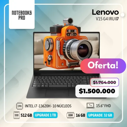 LENOVO V15 G4 IRU - i7 -13620H  - SSD 512 GB - 16 GB RAM  - 15.6" FHD - 10 Núcleos