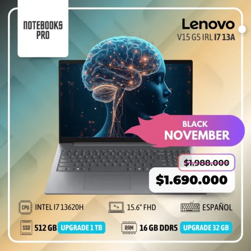 LENOVO V15 G5 IRL - i7 13620H  - SSD 512 GB - 16 GB RAM DDR5 - 15.6" FHD - 10 Núcleos - Teclado Español