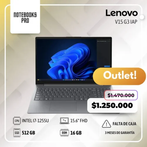 (OUTLET) LENOVO V15 G3 IAP - i7-1255U - SSD 512 GB - 16 GB RAM - 15.6" FHD