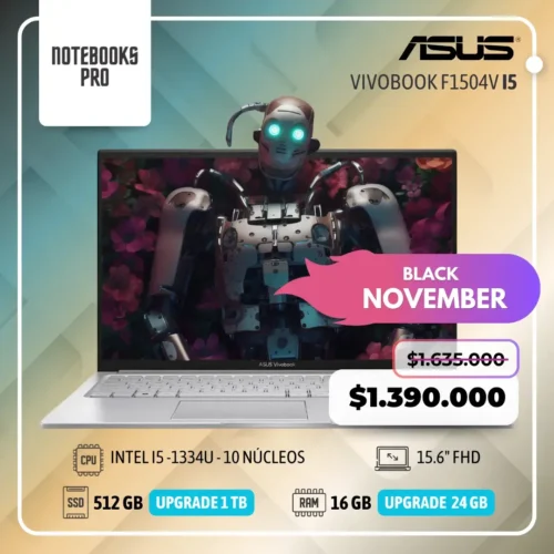 ASUS VIVOBOOK F1504V - i5 -1334U - SSD 512 GB - 16 GB RAM - 15.6" FHD - 10 Núcleos