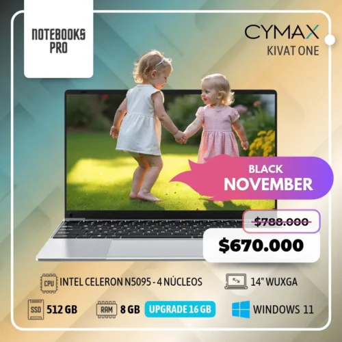CYMAX 1 KIVAT ONE - Intel Celeron N5095 - 512 GB Disco  - 8GB RAM - 14" WUXGA - 4 Núcleos