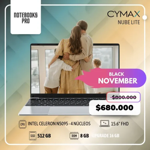 CYMAX 2 NUBE LITE - Intel Celeron N5095 - 512 GB Disco - 8GB RAM - 15.6" FHD - 4 Núcleos